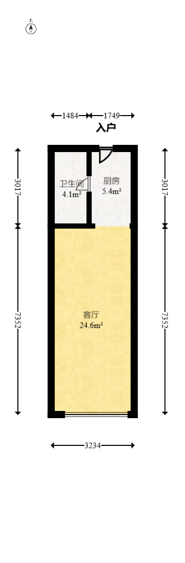 兰亭湾畔  1室1厅1卫   32.00万室内图1