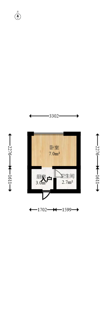兰亭湾畔  1室1厅1卫   20.00万室内图1