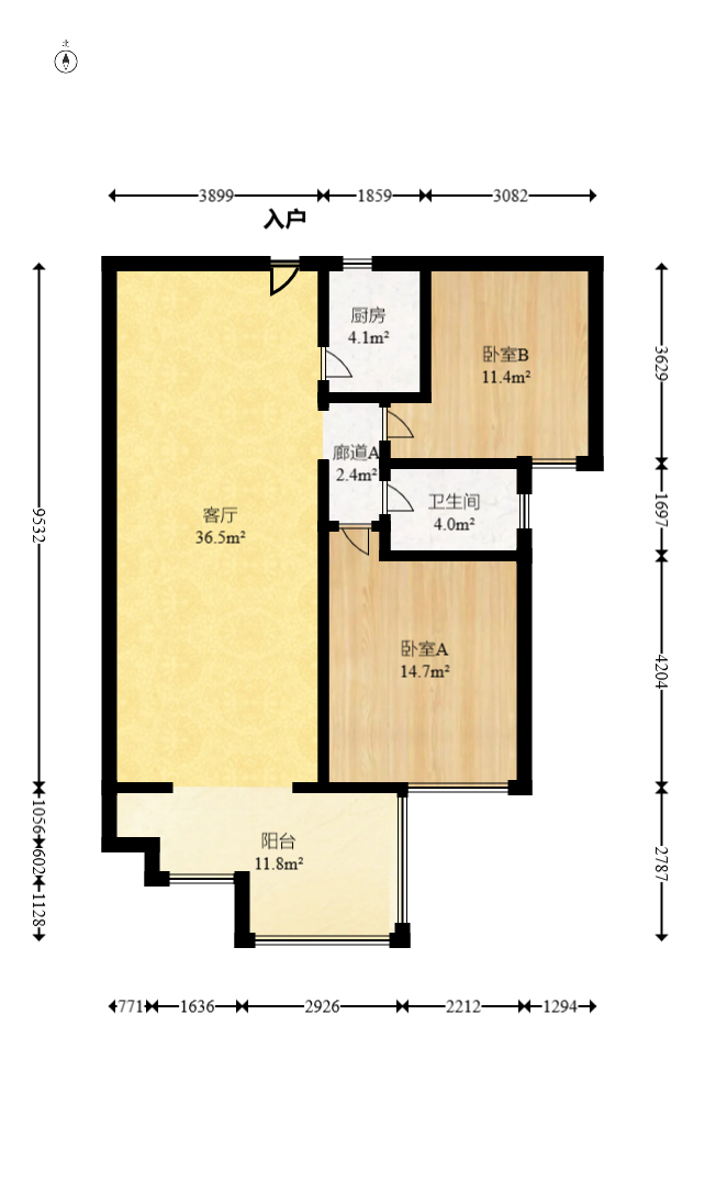 江山帝景哈佛 2室2厅1卫 64.9万 江山帝景哈佛 2室2厅1卫 64.9万户型图