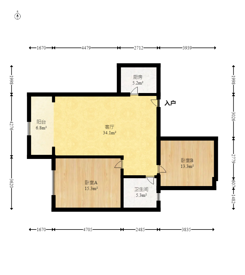 海林馨香雅苑  2室2厅1卫    86.0万 海林馨香雅苑  2室2厅1卫    86.0万户型图