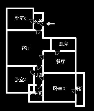 紫荆花苑  3室2厅1卫   48.80万室内图1