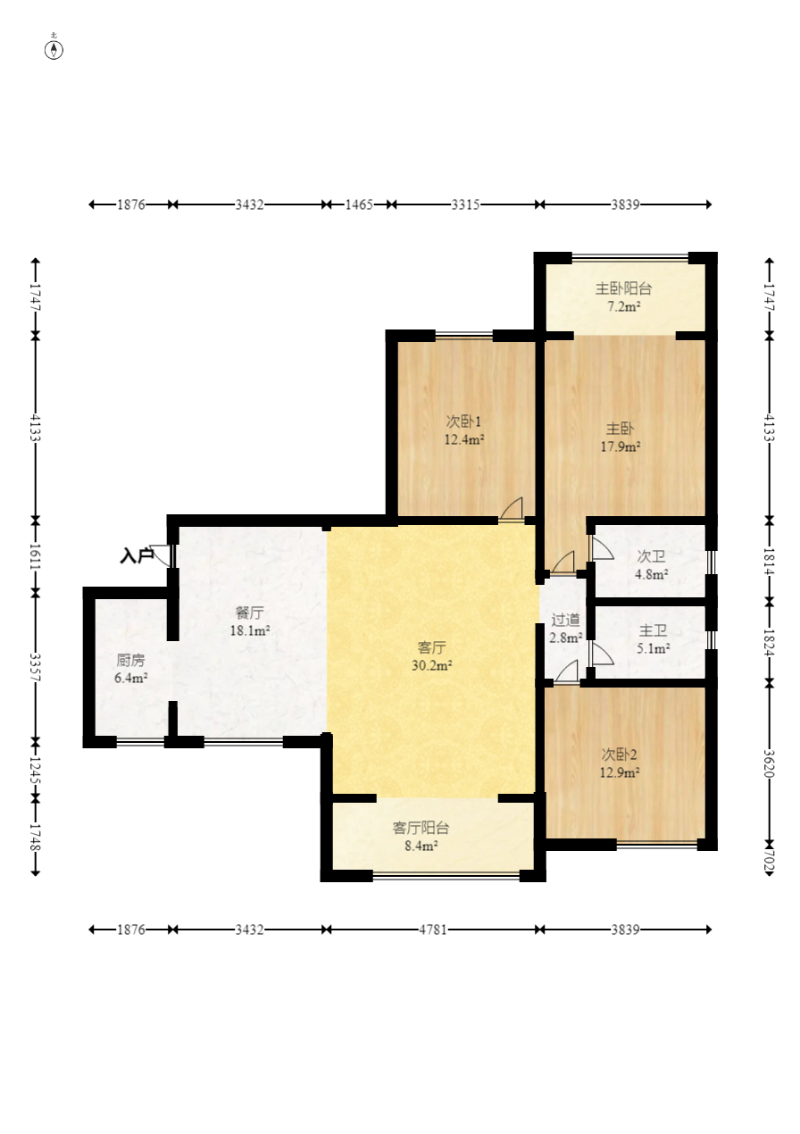 北辰三角洲C3区  3室2厅2卫    186.0万 北辰三角洲C3区  3室2厅2卫    186.0万户型图