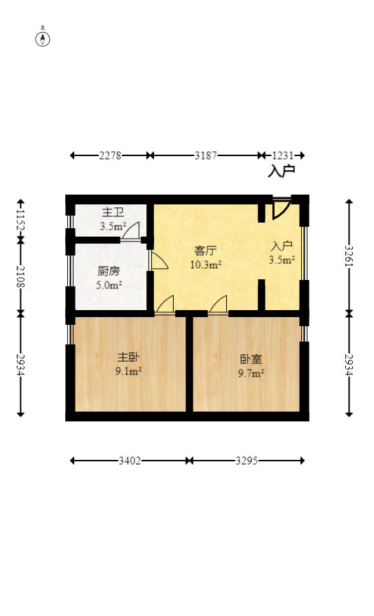 吉景小区  2室1厅1卫   54.80万室内图1