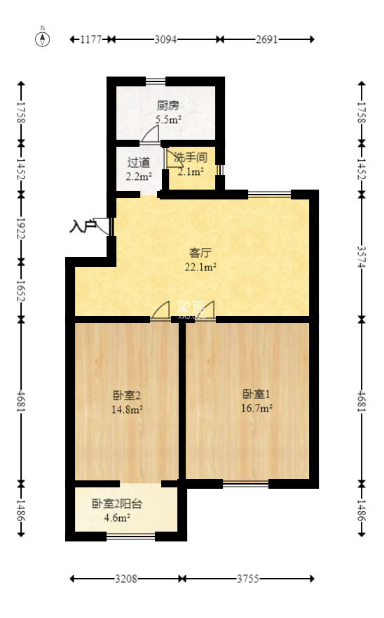 茶园坡社区(原王家冲社区)  2室2厅1卫   57.80万