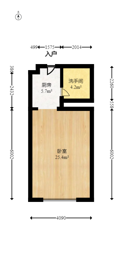 万博汇  1室1厅1卫   62.00万室内图1