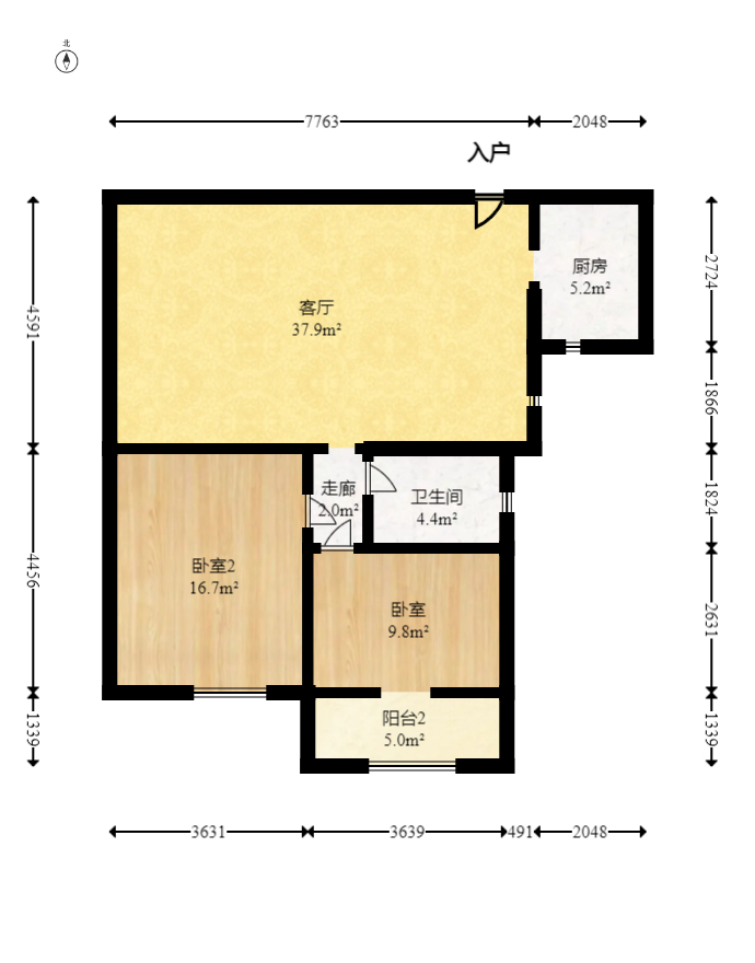 明天一城  2室2厅1卫    42.8万 明天一城  2室2厅1卫    42.8万户型图