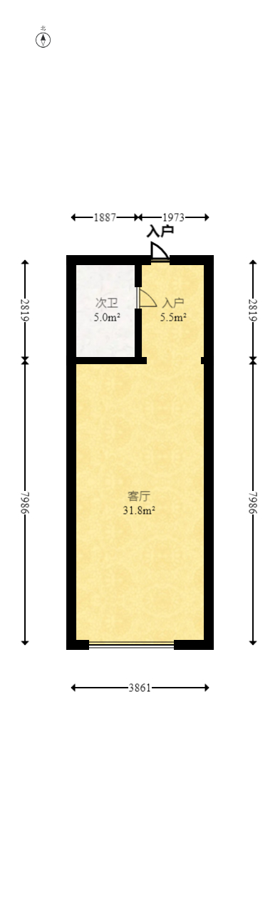 万润时光里 1室1厅1卫 36.8万 万润时光里 1室1厅1卫 36.8万户型图