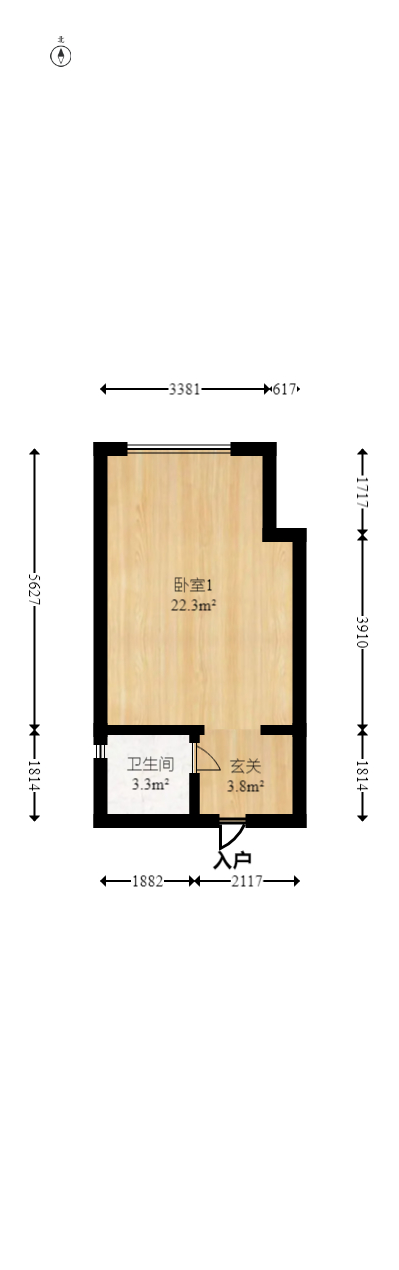 五江天街北区  1室1厅1卫   31.60万室内图1