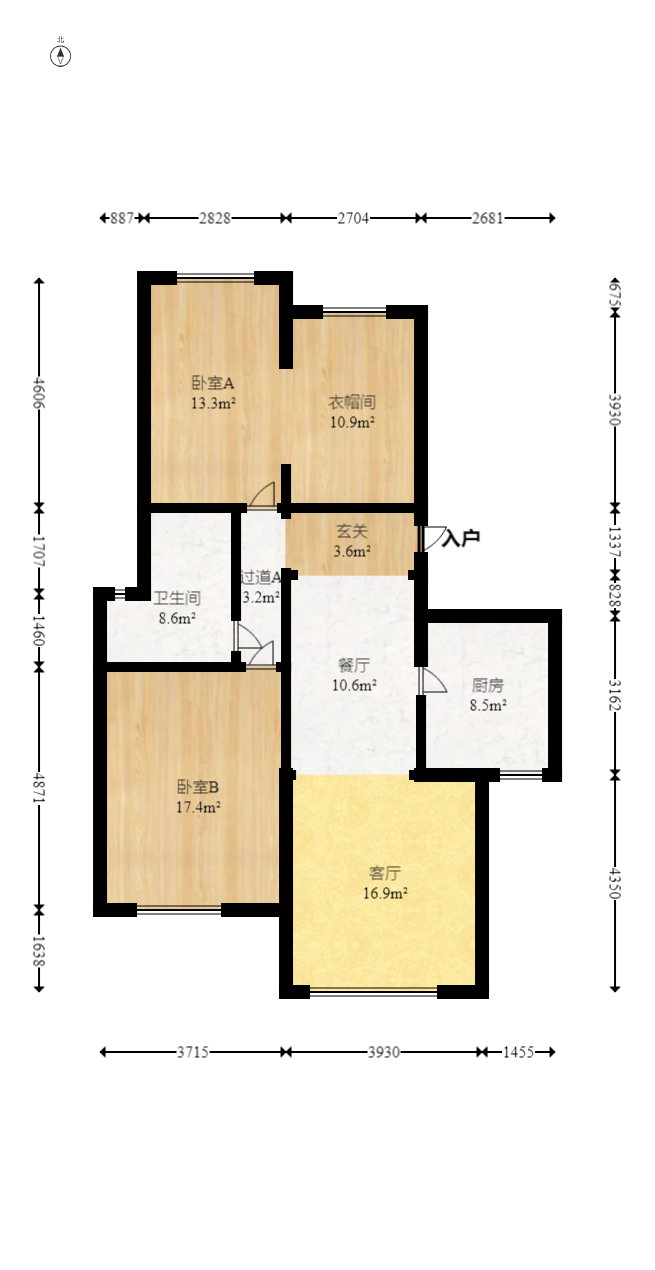 中铁西江悦一期  3室2厅1卫   147.00万室内图1