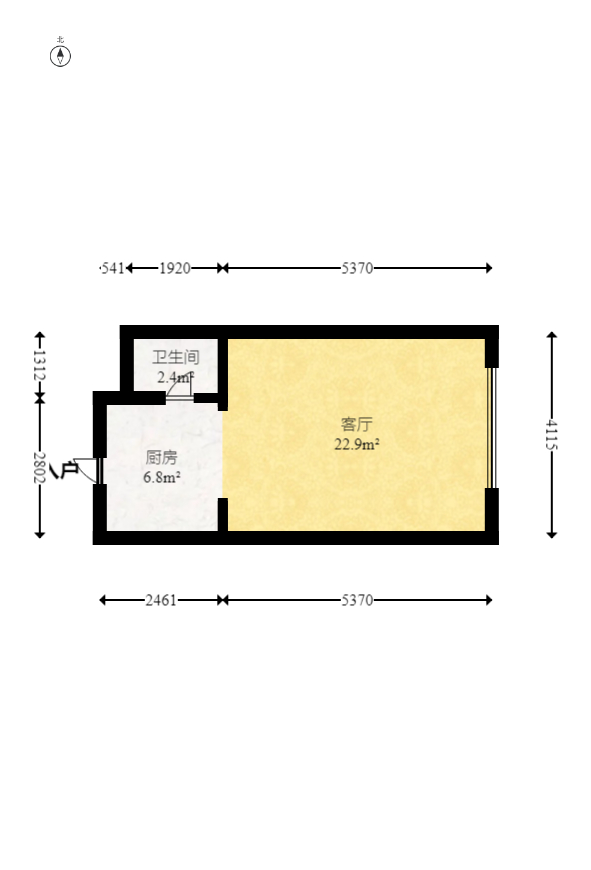 金茂梅溪湖  1室1廳1衛(wèi)    31.8萬室內(nèi)圖1