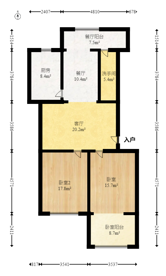 长岭水电八局宿舍  2室1厅1卫   50.00万室内图1