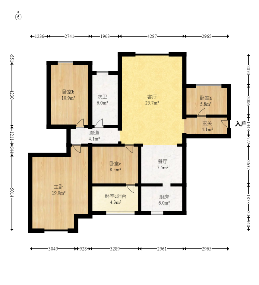 桔洲新苑（桔洲印象）  3室2厅2卫    98.0万室内图1