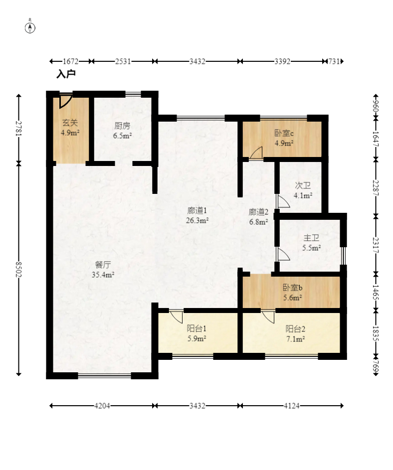 建发央著  4室2厅2卫   215.00万室内图1