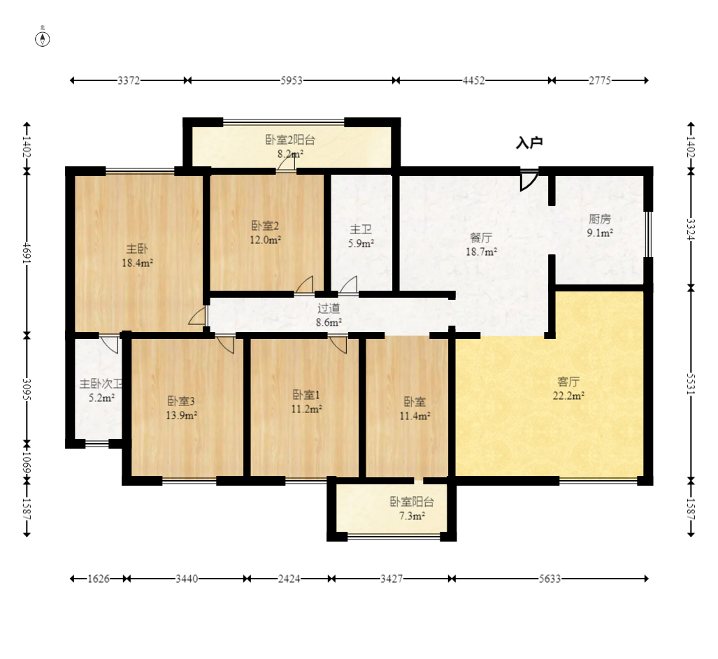 红树湾 4室2厅2卫 98.0万 红树湾 4室2厅2卫 98.0万户型图