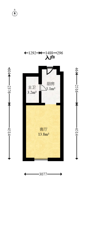 碧桂园翘楚棠  1室1厅1卫   20.80万室内图1