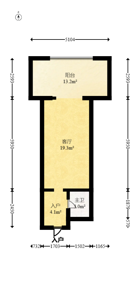 碧桂园翘楚棠  1室1厅1卫    28.98万室内图1