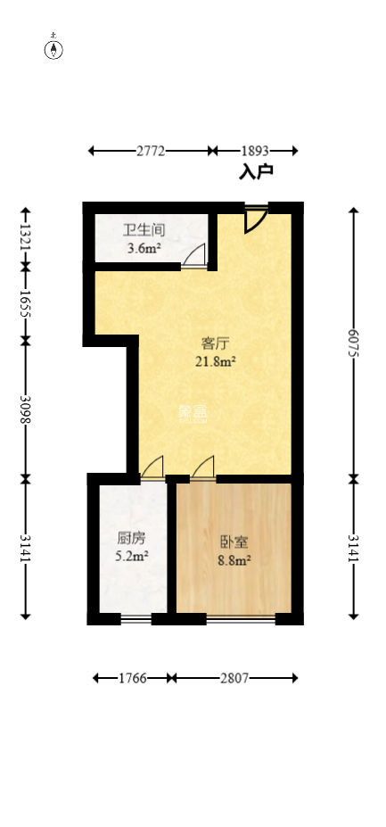 欧亚达国际广场  1室1厅1卫   41.90万
