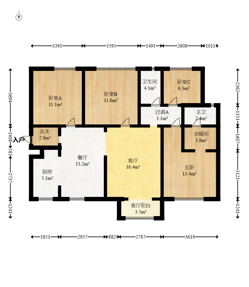 保利天禧D區(qū)  4室2廳2衛(wèi)    251.0萬室內(nèi)圖1
