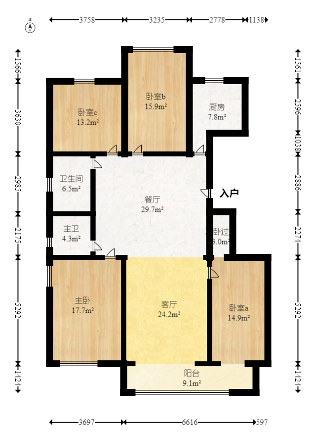 大汉汉园  4室2厅3卫    120.0万 大汉汉园  4室2厅3卫    120.0万户型图