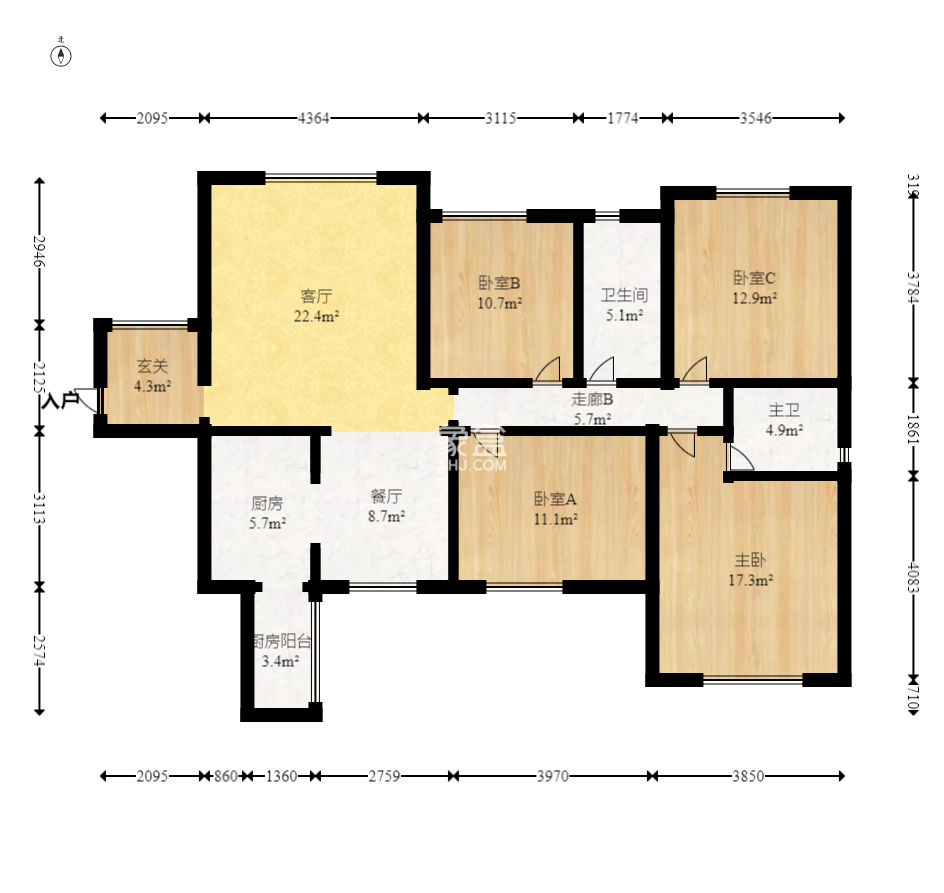 中建芙蓉嘉苑  4室2厅1卫   148.00万