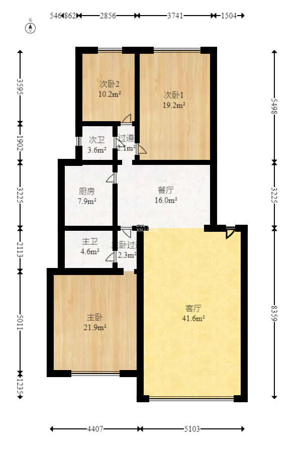翡翠林居  3室2厅2卫   85.00万