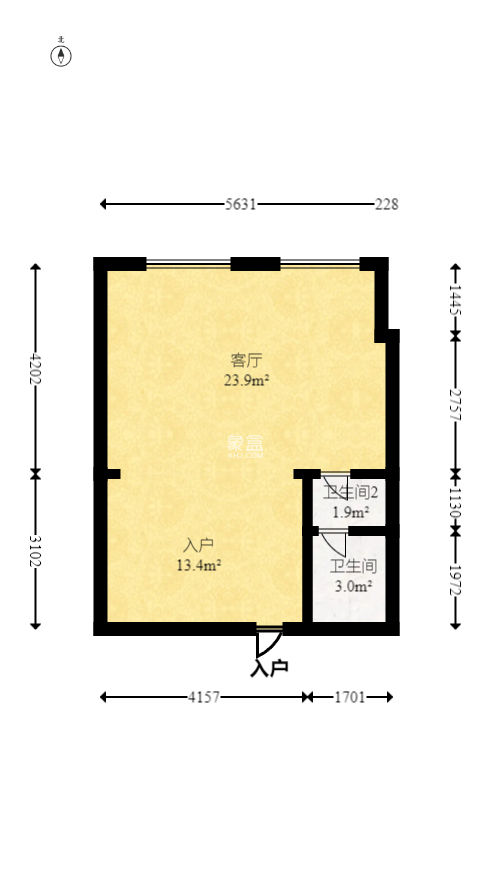 万坤图财富广场  1室1厅1卫   45.00万