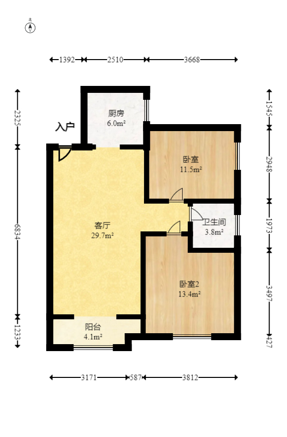 高林仕家 2室2厅1卫 50.0万 高林仕家 2室2厅1卫 50.0万户型图