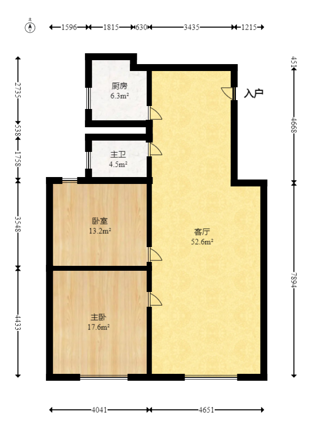 雍景园  2室2厅1卫   85.00万室内图1