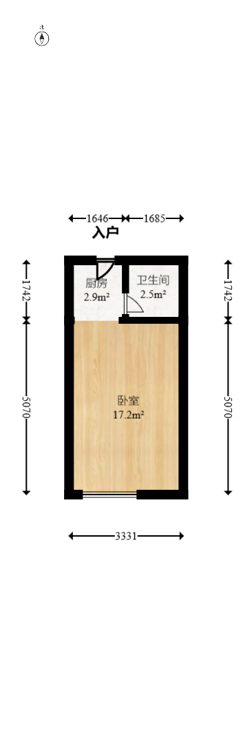 才子佳苑一期/二期  1室1厅1卫   27.80万室内图1