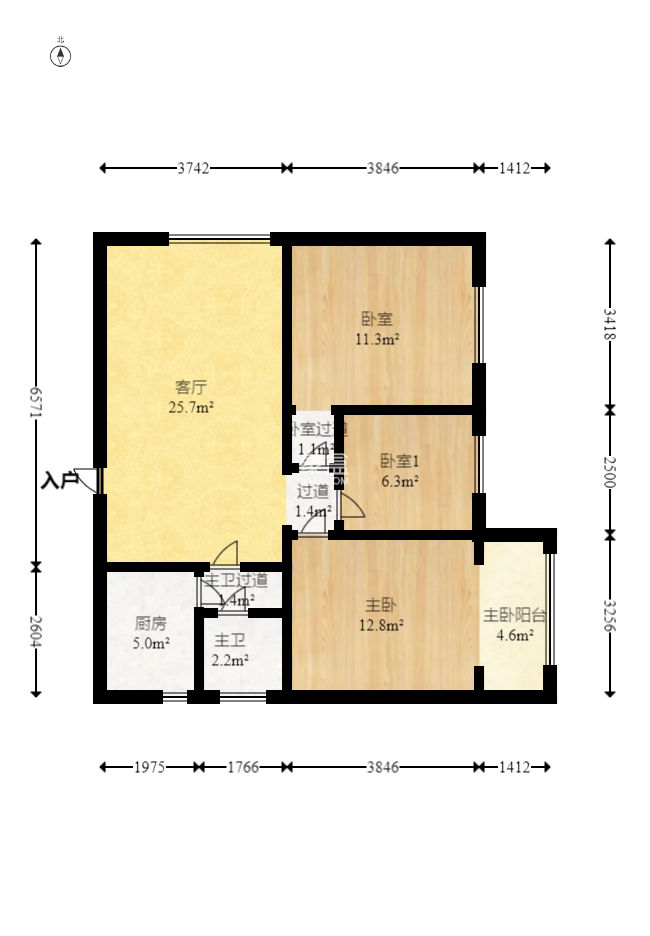 星典时代  3室2厅1卫   75.00万