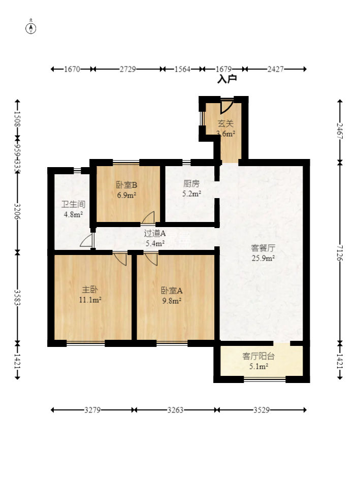 蘭亭都薈（璟峰苑）  3室2廳1衛(wèi)    135.0萬