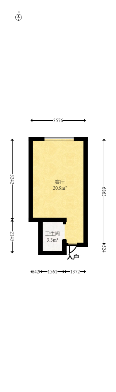 佐佑大厦  1室1厅1卫   12.80万室内图1