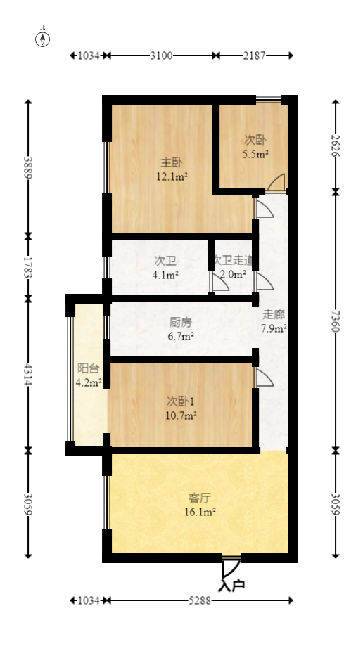 丁香家园 3室2厅1卫 127.0万 丁香家园 3室2厅1卫 127.0万户型图