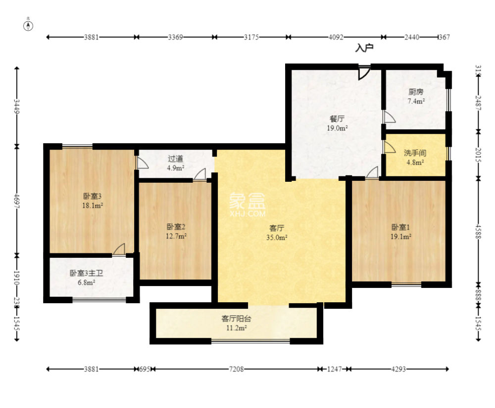 活力康城  3室2厅2卫   125.00万