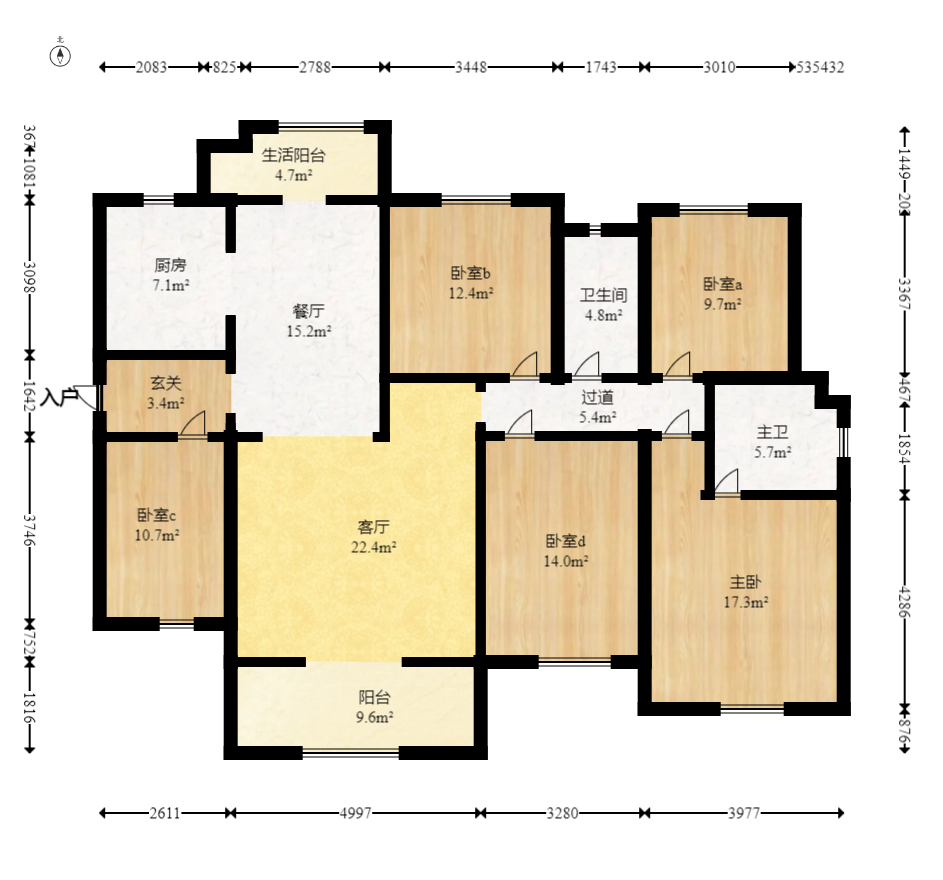 润和美郡(润和紫郡五期) 5室2厅2卫 119.8万 润和美郡(润和紫郡五期) 5室2厅2卫 119.8万户型图
