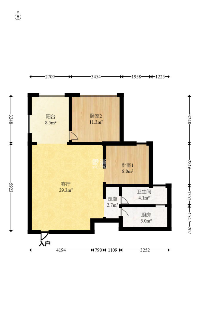 和莊  3室1廳1衛(wèi)   71.80萬