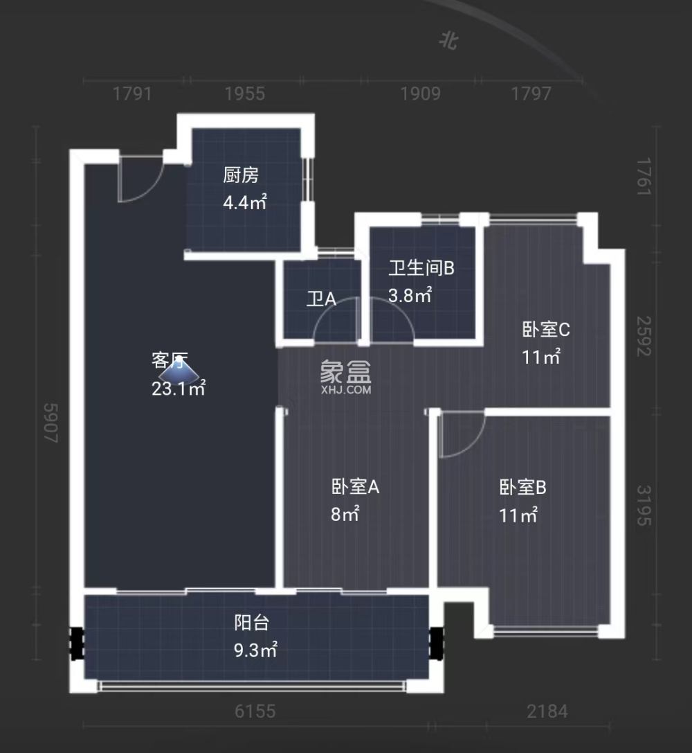 建发央著  3室2厅2卫   72.80万