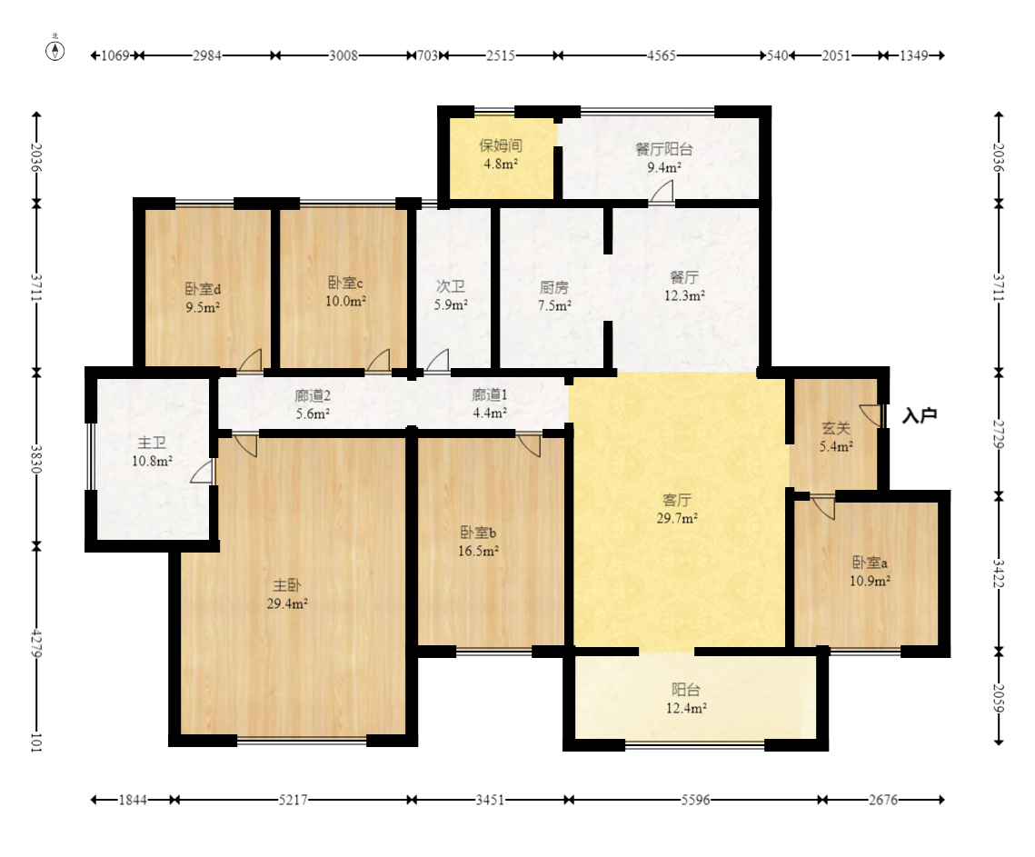 惠天然梅岭国际  5室2厅2卫    258.0万室内图1