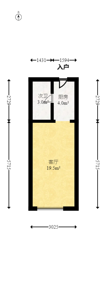 福晟翡翠湾  1室1厅1卫   51.00万室内图1