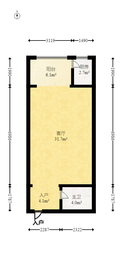 开源鑫景  1室1厅1卫    36.0万 开源鑫景  1室1厅1卫    36.0万户型图