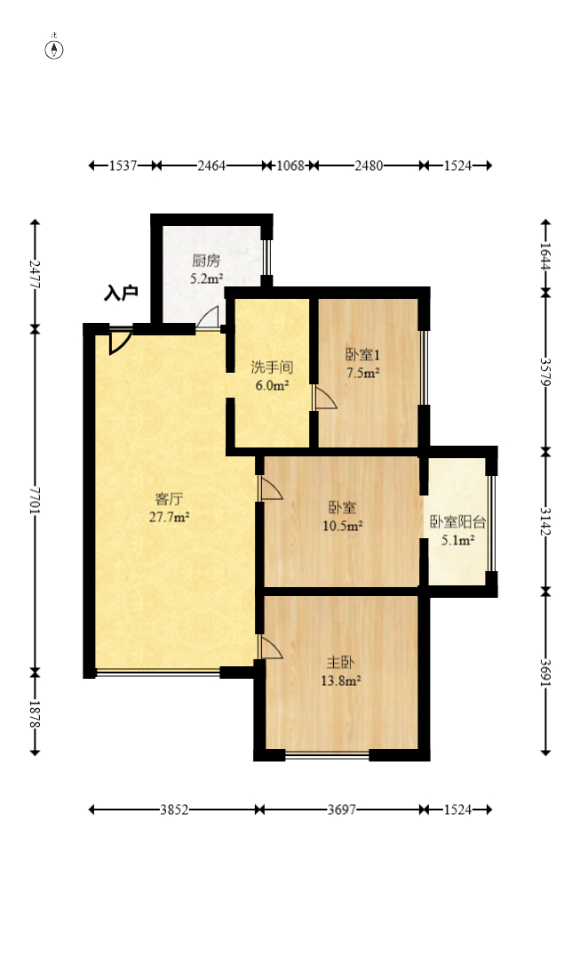 三一街区 3室2厅2卫 62.8万 三一街区 3室2厅2卫 62.8万户型图