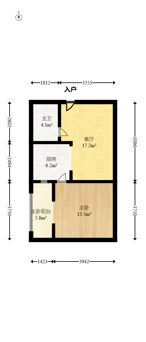 郡原居里  1室1厅1卫   48.00万室内图1