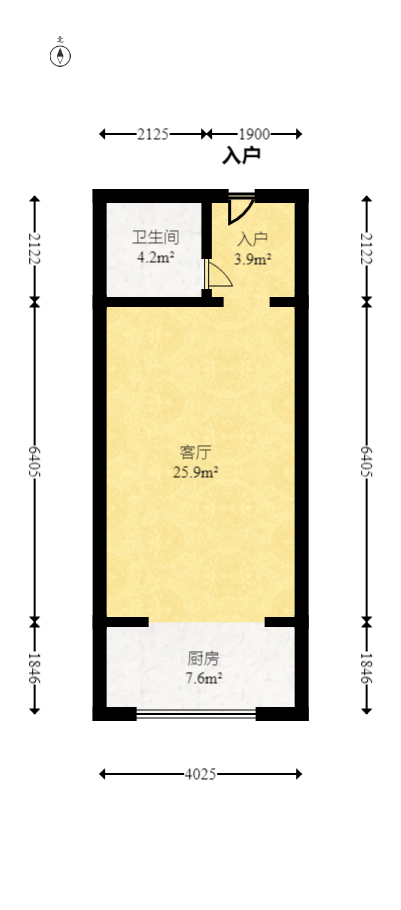 五矿万境水岸二期（五矿万境水岸和苑）  1室1厅1卫   55.00万室内图1