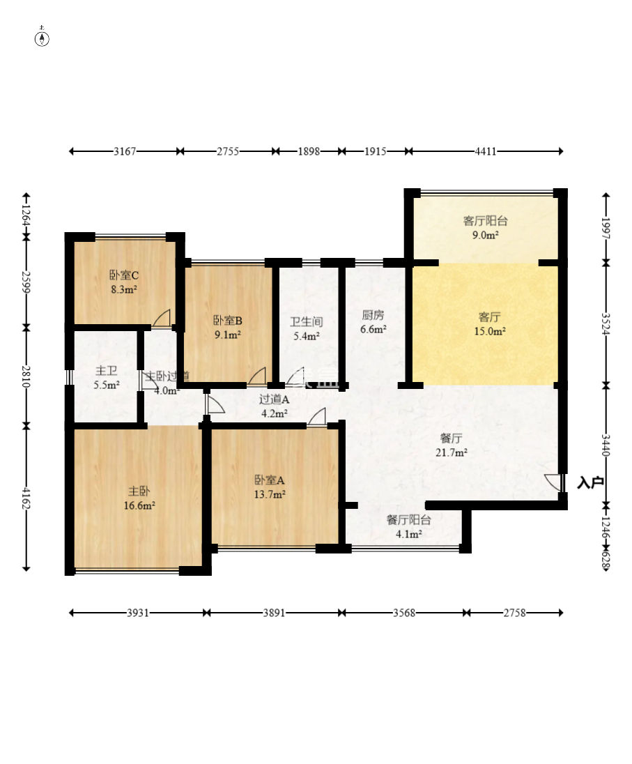恒大御景灣  4室2廳2衛(wèi)   218.00萬