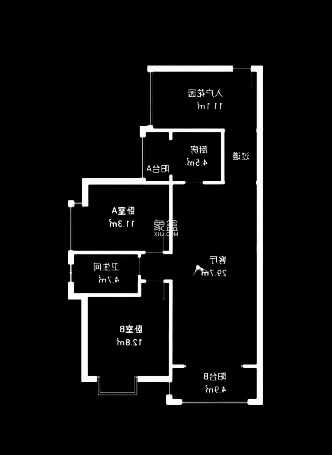 武广国际学苑  3室2厅1卫   74.00万室内图1
