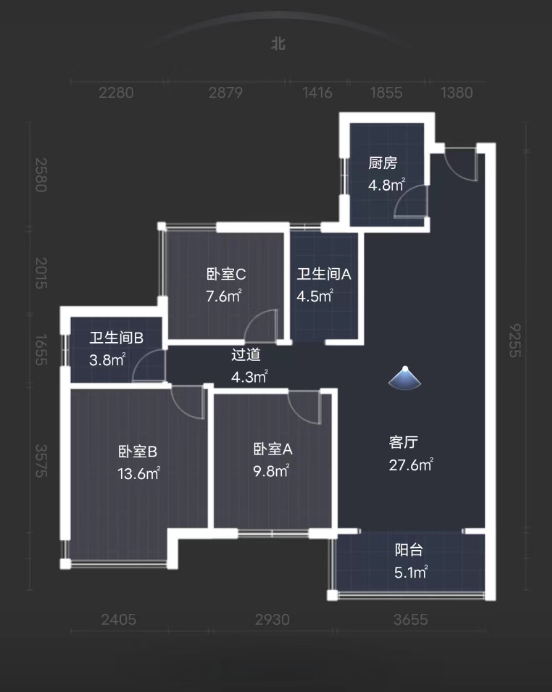 桂花城  3室2厅2卫   54.80万