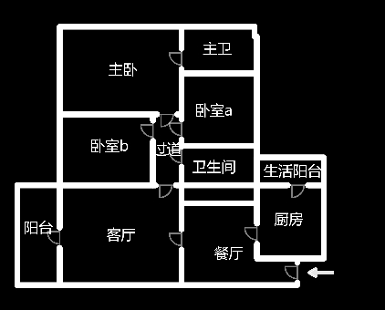 恒大名都  3室2厅2卫   62.80万室内图1