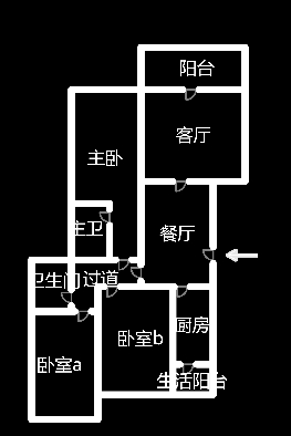 龙洲馨苑  3室2厅2卫   69.80万室内图1