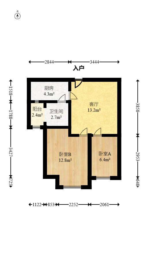 中建芙蓉工社  2室1厅1卫   41.00万室内图1