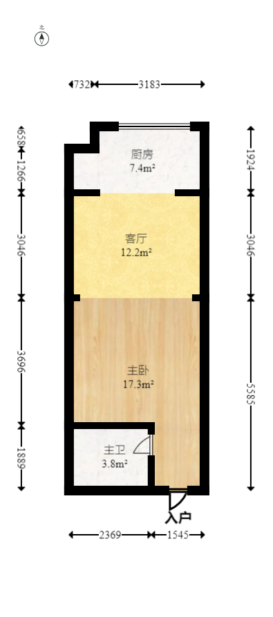 山水湾  1室1厅1卫   40.00万室内图1